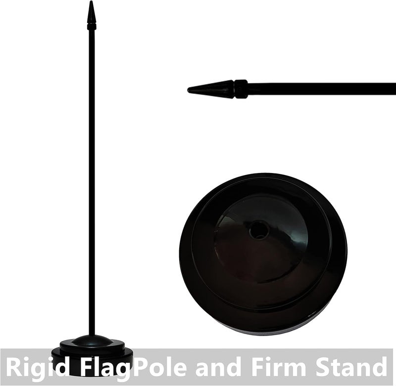 BCLin Israel Desk Flag Set, 2 Pack Israeli Table Office Flags, Small Mini Desktop Flag With 12" Solid Black Pole, Black Base, Miniature Desktop Flag - Image 4